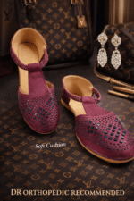Maroon Embellished Belly Sandals - Image 3
